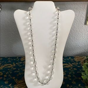 Fossil: Clear Cut Crystal Beaded Necklace